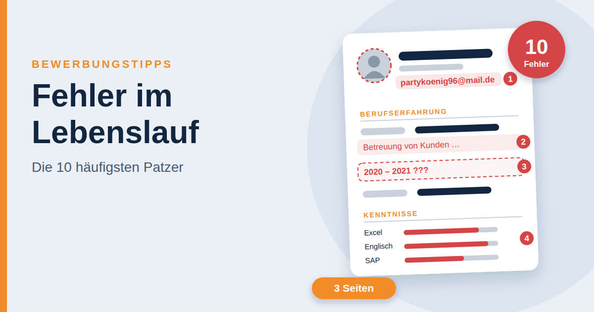 Fehler im Lebenslauf: Die 10 häufigsten und wie du sie vermeidest